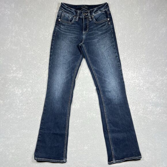 Silver Jeans Co. Women's Size W25/L31 Suki Slim Boot Cut Dark Wash Denim Jeans - Picture 1 of 13